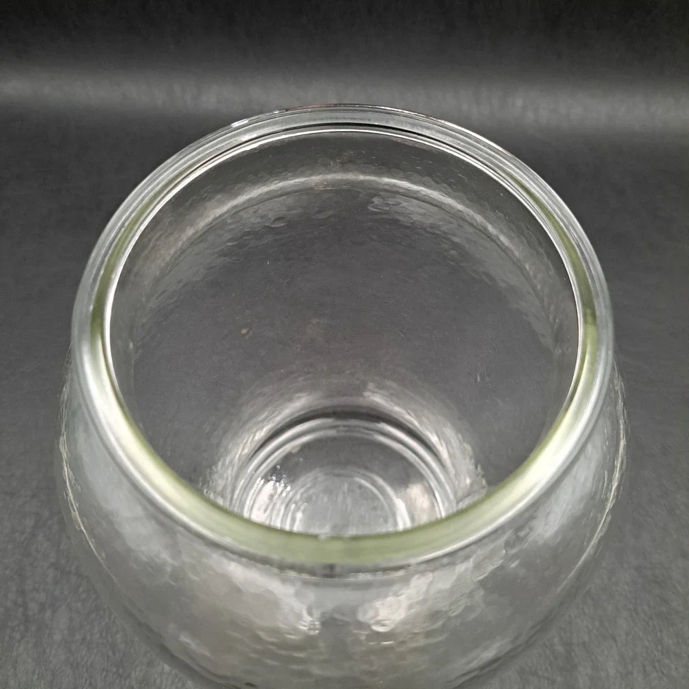 Clear Hammered Glass Apothecary Jar with Lid Airtight Ginger Jar Canister